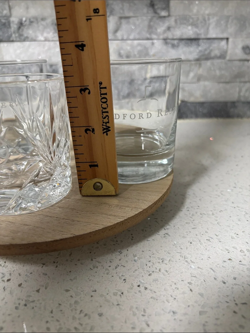 Woodford Reserve Glass Bourbon Whiskey   Lowball On The Rocks Glasses Set of 3